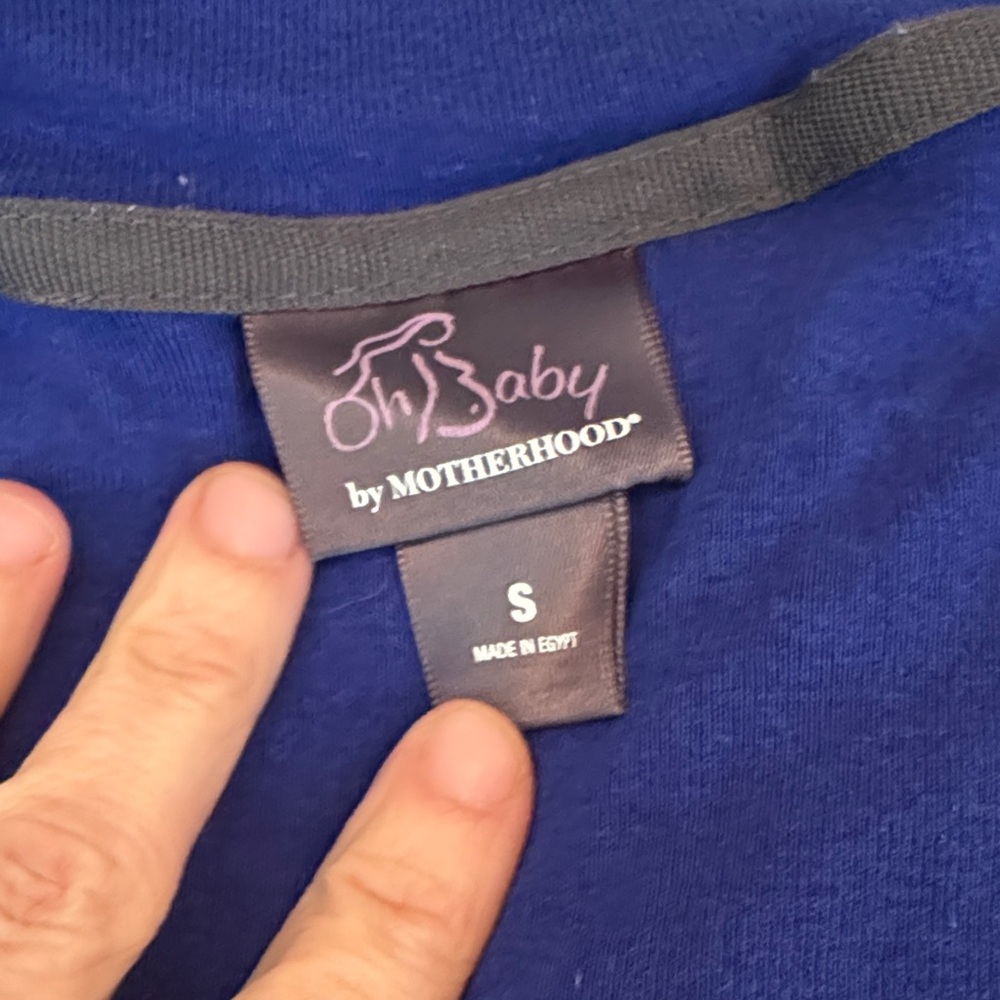 Motherhood Maternity Deep Royal Blue V-Neck Long Sleeve Top - Picture 2 of 4